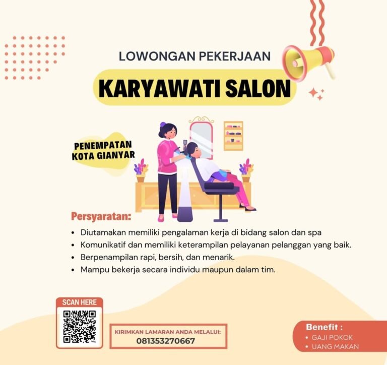 Lowongan Pekerjaan Karyawati Salon di Gianyar