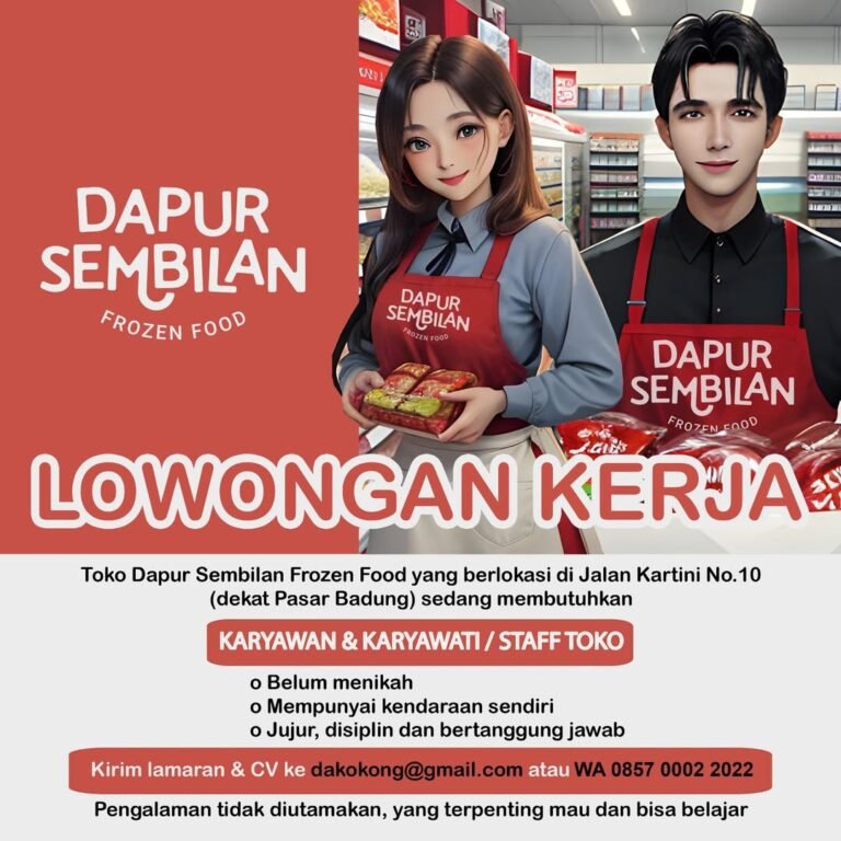 Lowongan Pekerjaan Staff Toko di Dapur Sembilan Denpasar
