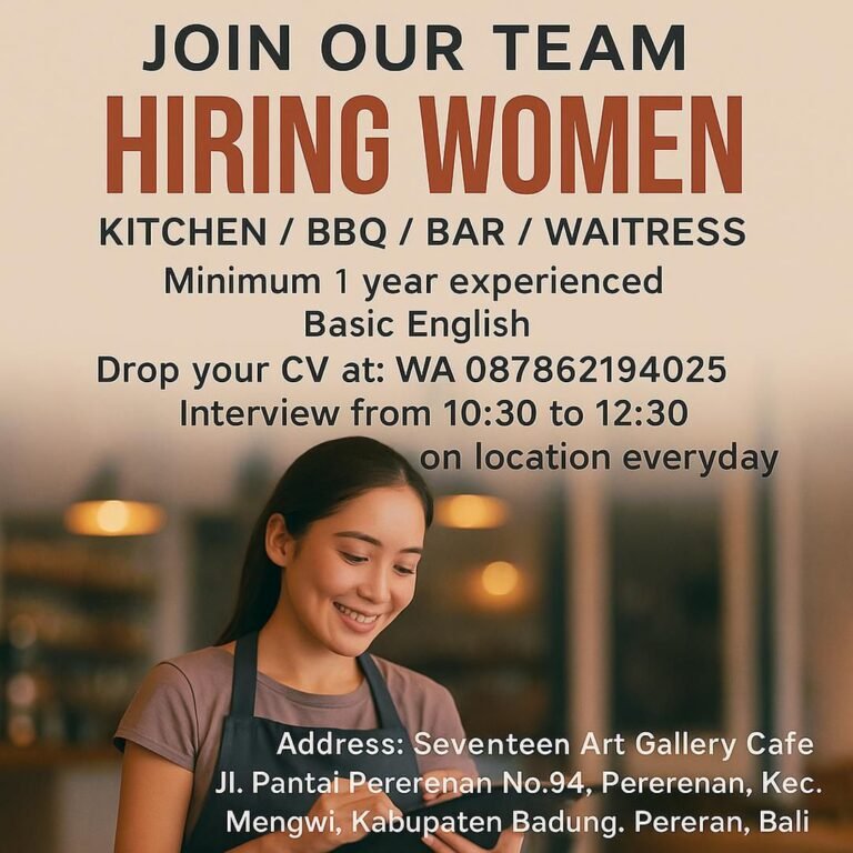 Lowongan Pekerjaan di Seventeen Art Gallery Cafe Pererenan