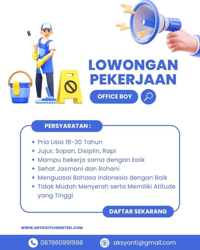 Lowongan Pekerjaan Office Boy di Artic Kitchen Steel