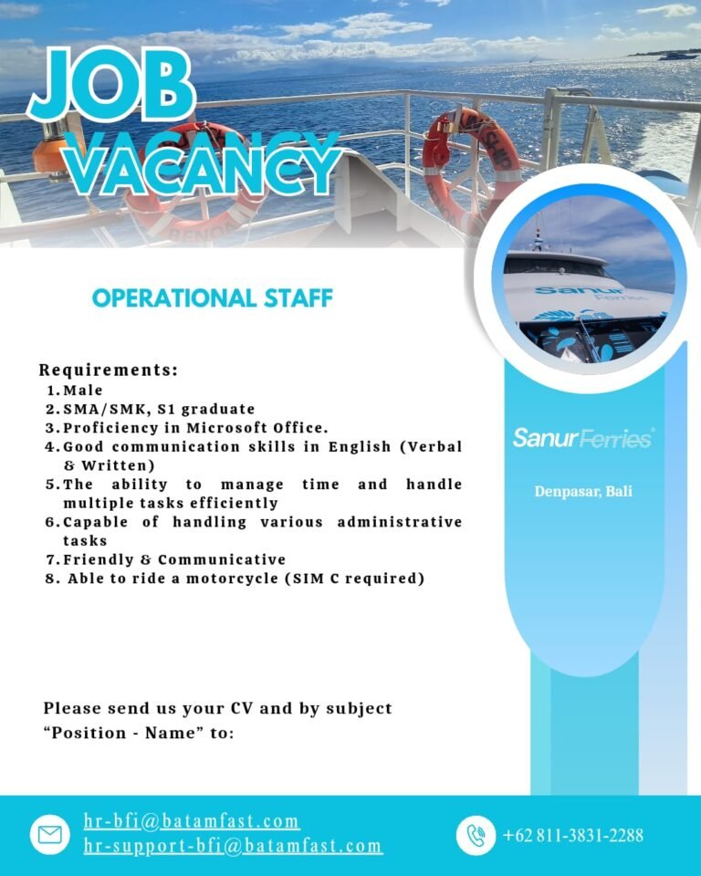 Lowongan Pekerjaan Operational Staff di Sanur Ferries Denpasar