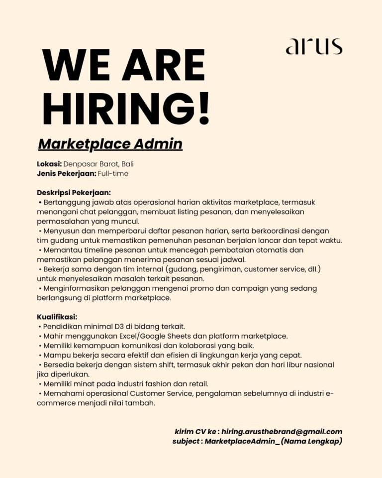 Lowongan Pekerjaan Arus Denpasar