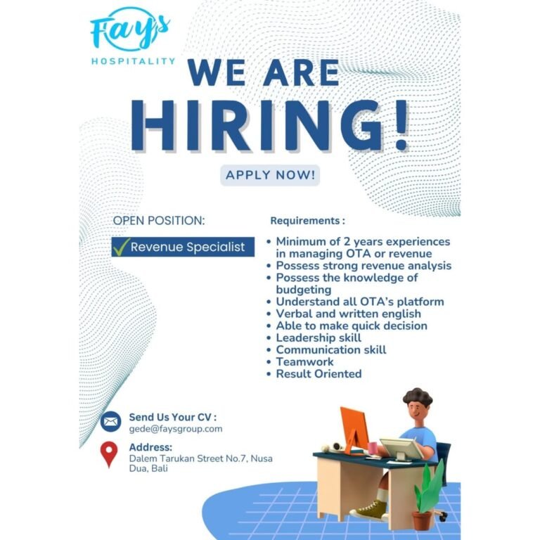 Lowongan Pekerjaan Fay's Hospitality Nusa DuaLowongan Pekerjaan Fay's Hospitality Nusa Dua
