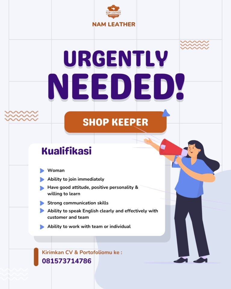 Lowongan Pekerjaan Shop Keeper di NAM LEATHER Bali