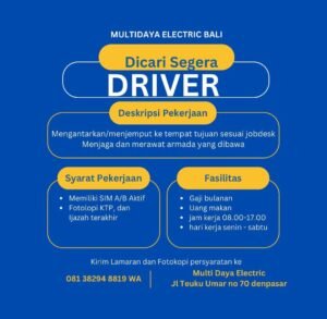 Lowongan Pekerjaan Multi Daya Electric Denpasar & Jakarta