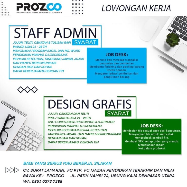 Lowongan Pekerjaan PROZCO Denpasar