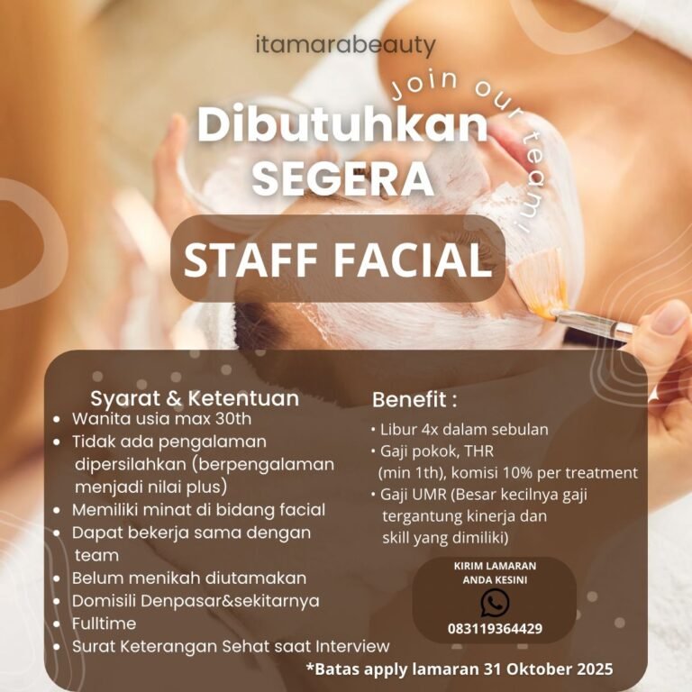 Lowongan Pekerjaan Staff Facial di Itamara Beauty Denpasar