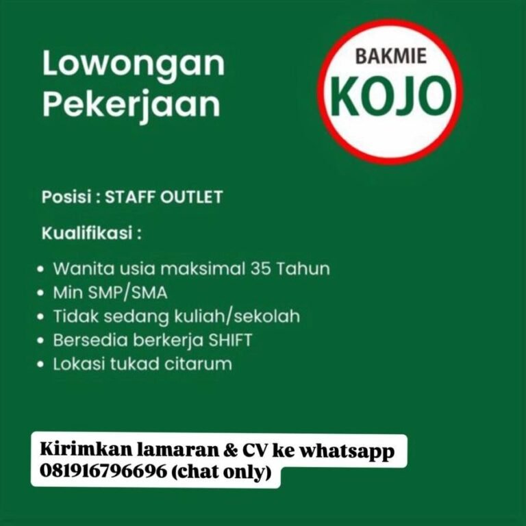 Lowongan Pekerjaan Staff Outlet di Bakmie Kojo Denpasar