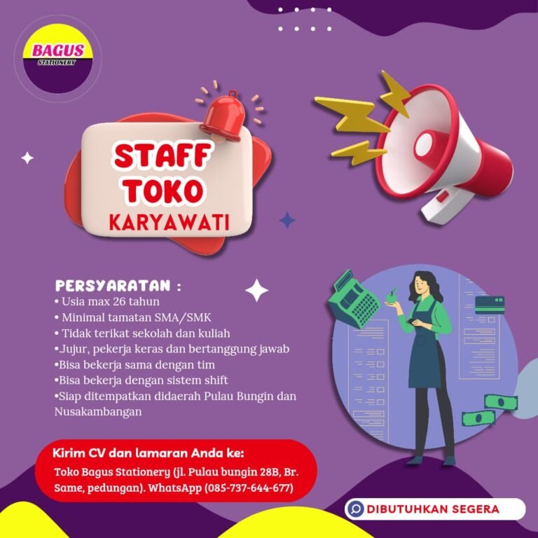 Lowongan Pekerjaan Staff Toko di Bagus Stationery Denpasar