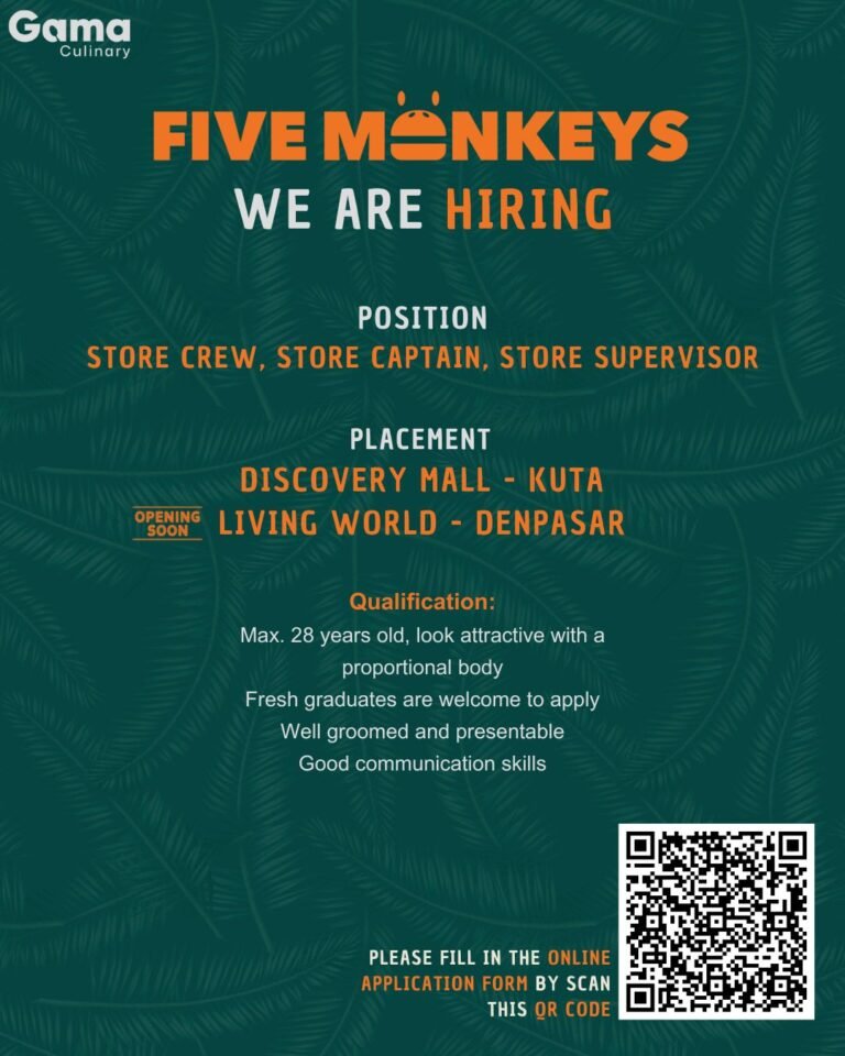 Lowongan Pekerjaan di Gama Culinary (Five Monkeys)