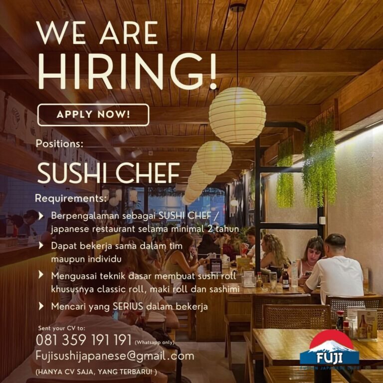Lowongan Pekerjaan Sushi Chef di Fuji Sushi Japanese