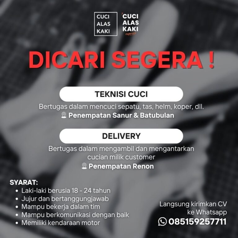 Lowongan Pekerjaan Cuci Alas Kaki Express Bali