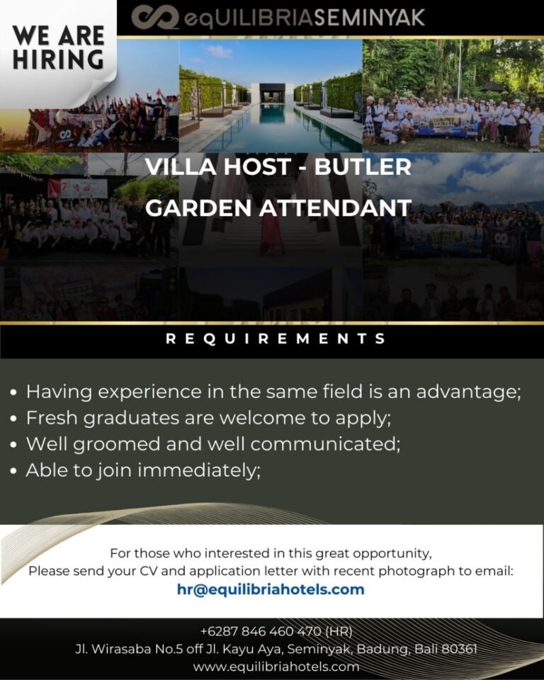 Lowongan Pekerjaan di Equilibria Seminyak