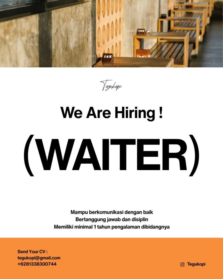 Lowongan Pekerjaan Waiter di Tegukopi Bali