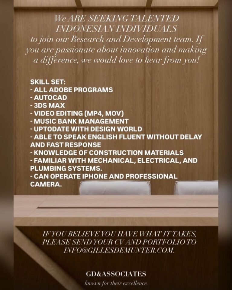 Lowongan Pekerjaan Research and Development di GD & ASSOCIATES Bali
