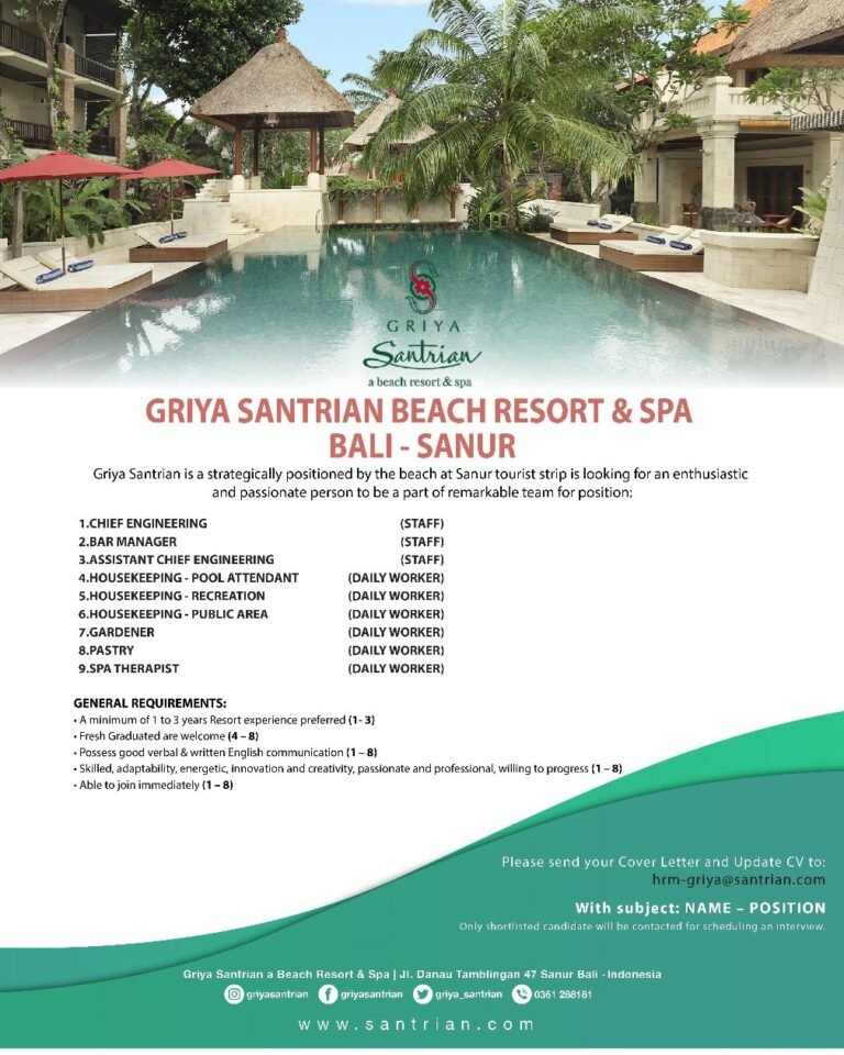 Lowongan Pekerjaan di Griya Santrian Beach Resort & Spa Sanur