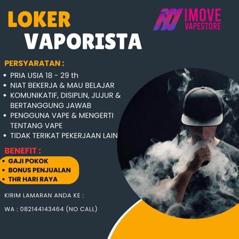Lowongan Pekerjaan Vaporista di Vapestore