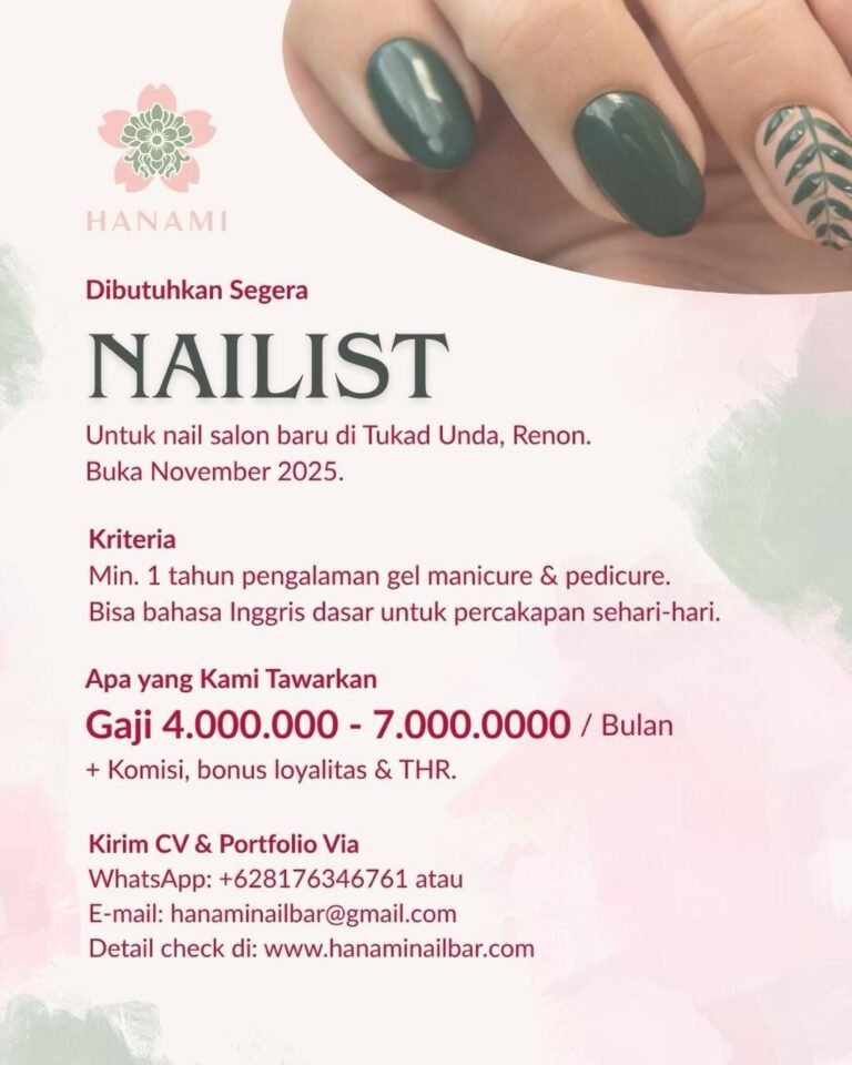 Lowongan Pekerjaan Nailist di Hanami Renon