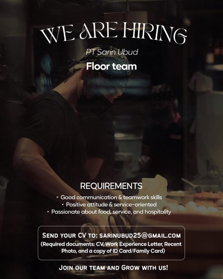 Lowongan Pekerjaan Floor Team di PT Sarin Ubud