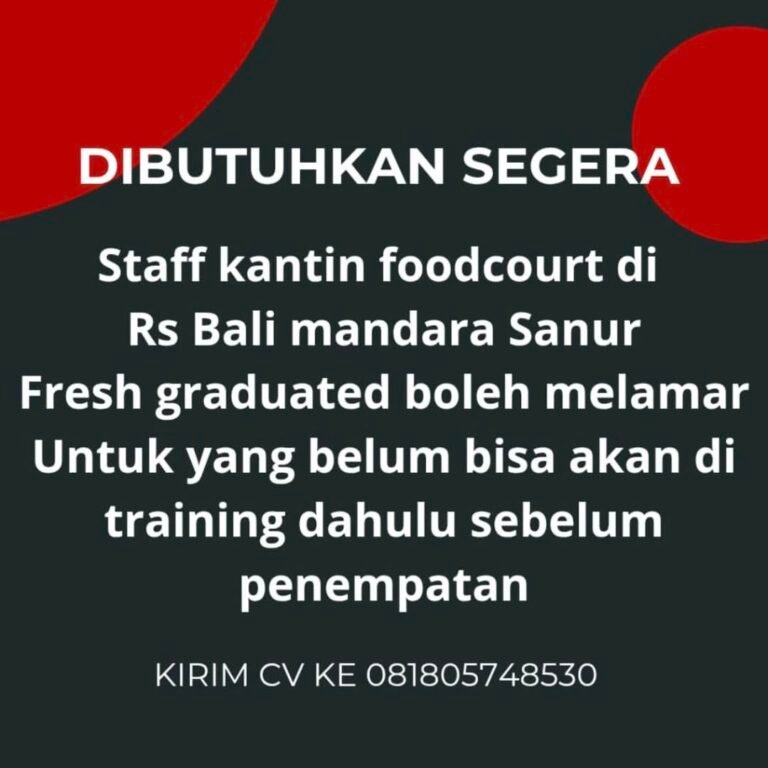 Lowongan Pekerjaan Staff Kantin di RS Bali Mandara Sanur