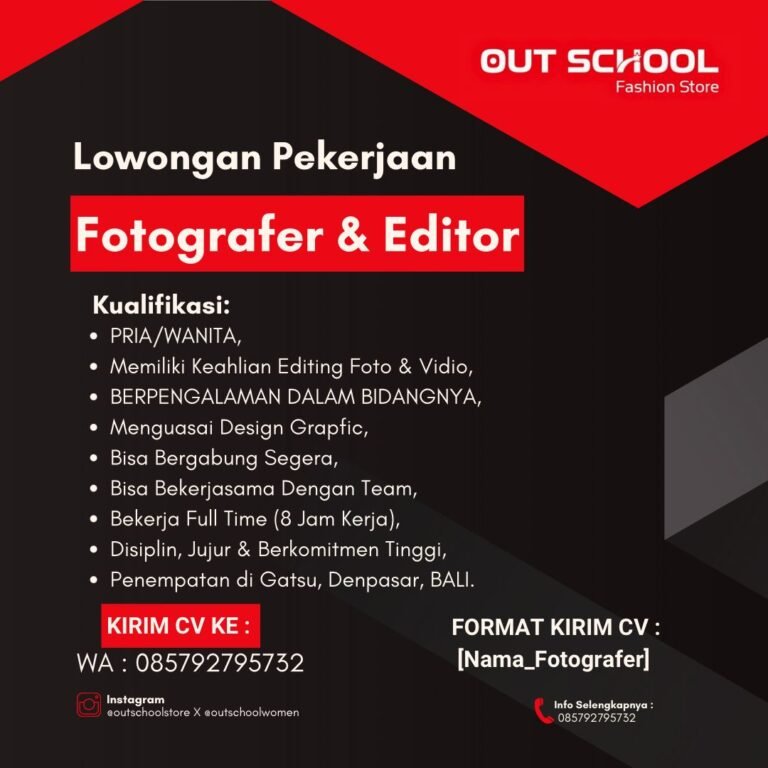 Lowongan Pekerjaan di Out School Fashion Store Denpasar