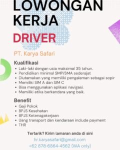 Lowongan Pekerjaan di PT. Karya Safari