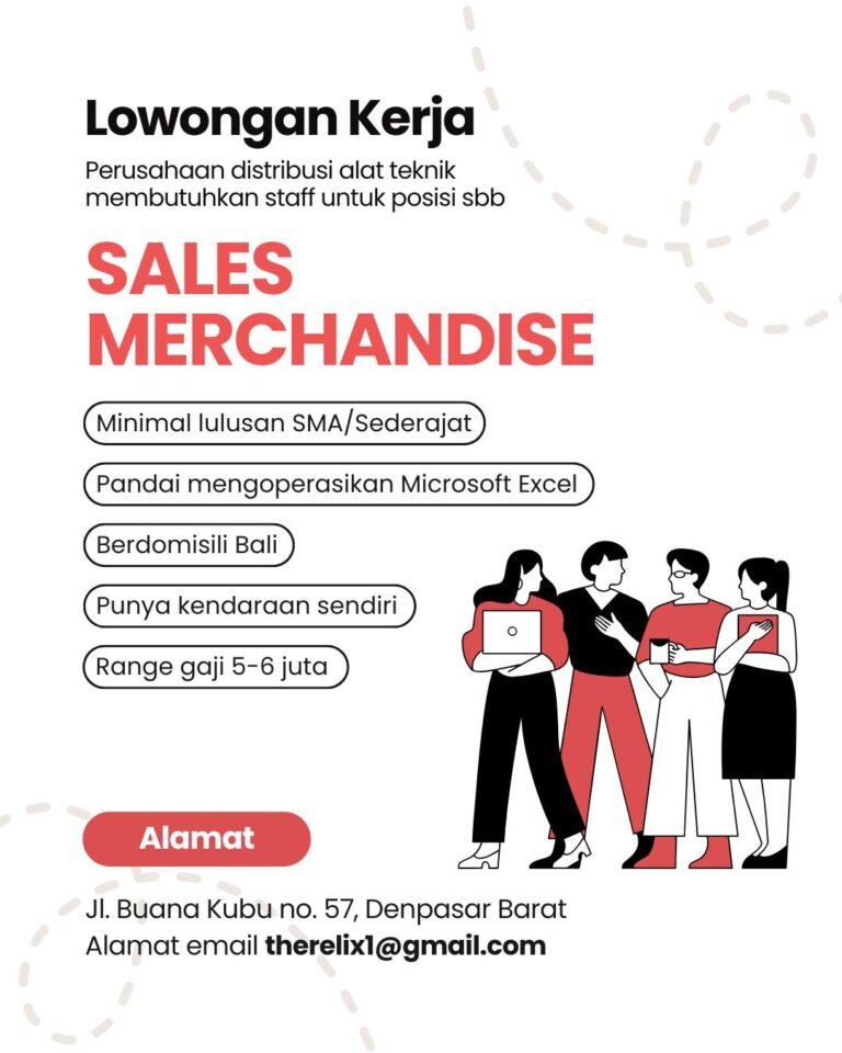 Lowongan Pekerjaan Sales Merchandise di Denpasar
