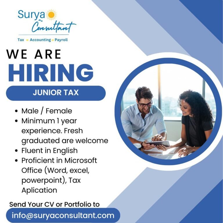 Lowongan Pekerjaan Junior Tax di Suryanuttant Consultant