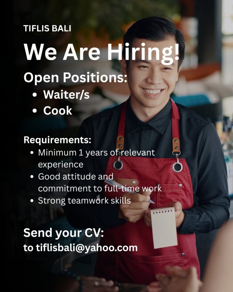 Lowongan Pekerjaan Waiter & Cook di Tiflis Bali