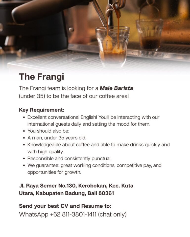 Lowongan Pekerjaan Barista di The Frangi Kerobokan