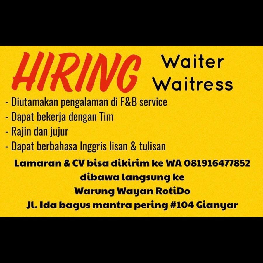 Lowongan Pekerjaan Waitress di Warung Wayan RotiDo Gianyar