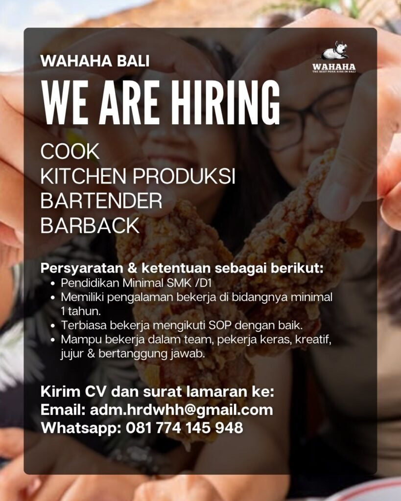 Lowongan Pekerjaan Wahaha Bali