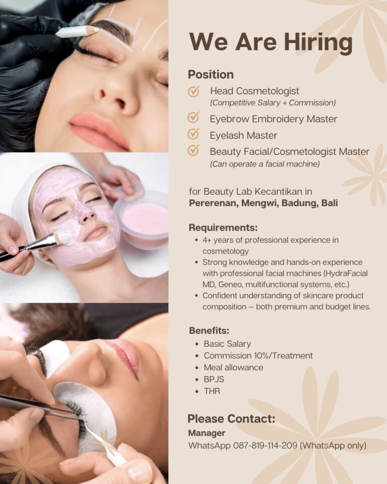 Lowongan Pekerjaan Beauty Lab Kecantikan Badung