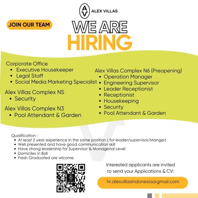 Lowongan Pekerjaan Alex Villas Bali