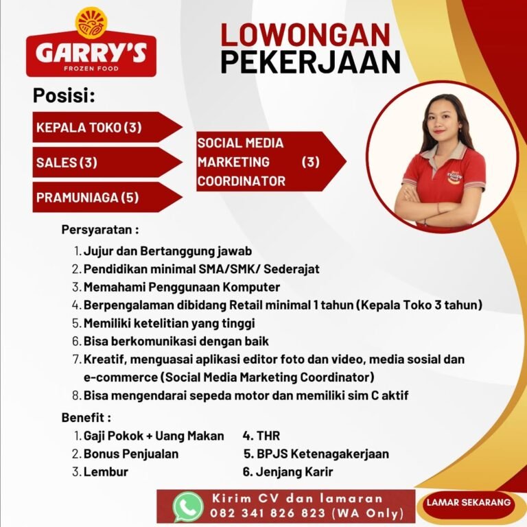 Lowongan Pekerjaan Garry's Frozen Food Bali