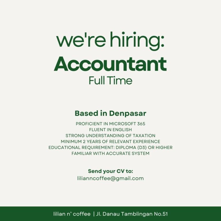 Lowongan Pekerjaan Accountant di lilian n' coffee Denpasar