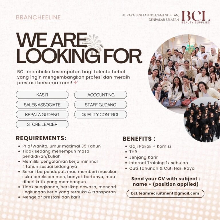 Lowongan Pekerjaan di Brancheeline Beauty Supplies Denpasar