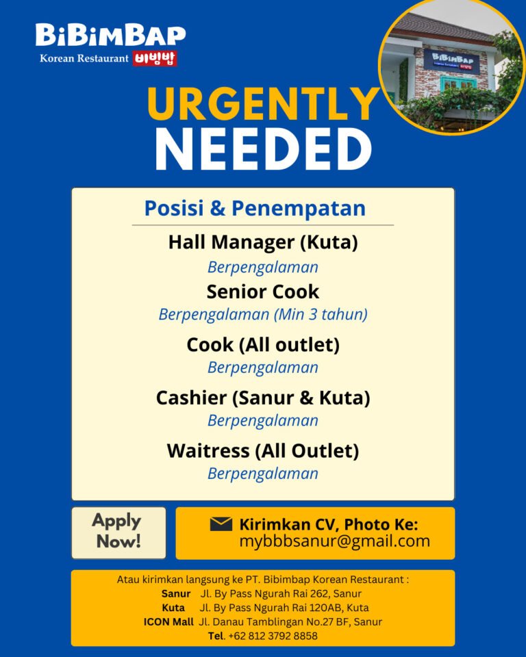 Lowongan Pekerjaan di BIBIMBAP Korean Restaurant
