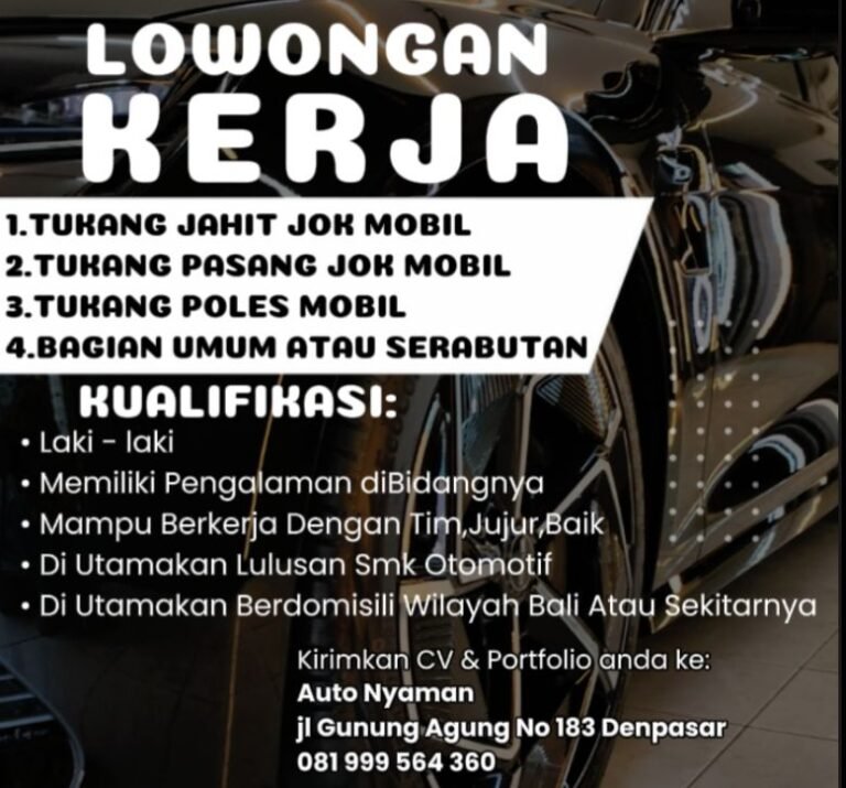 Lowongan Pekerjaan di Auto Nyaman Denpasar