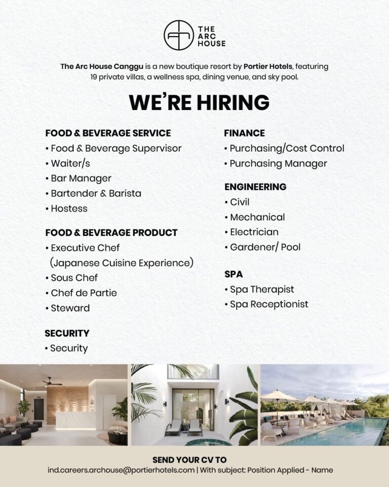 Lowongan Pekerjaan The Arc House Canggu