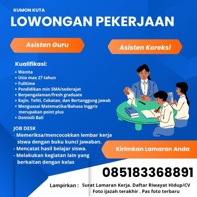 Lowongan Pekerjaan Kumon Kuta