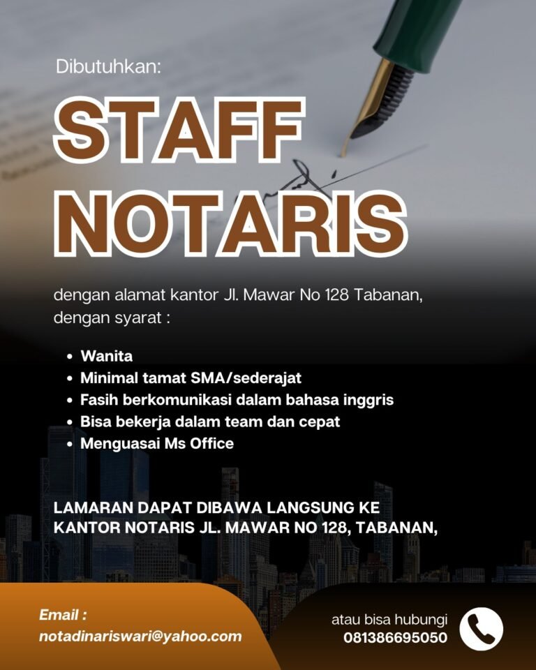Lowongan Staff Notaris Tabanan