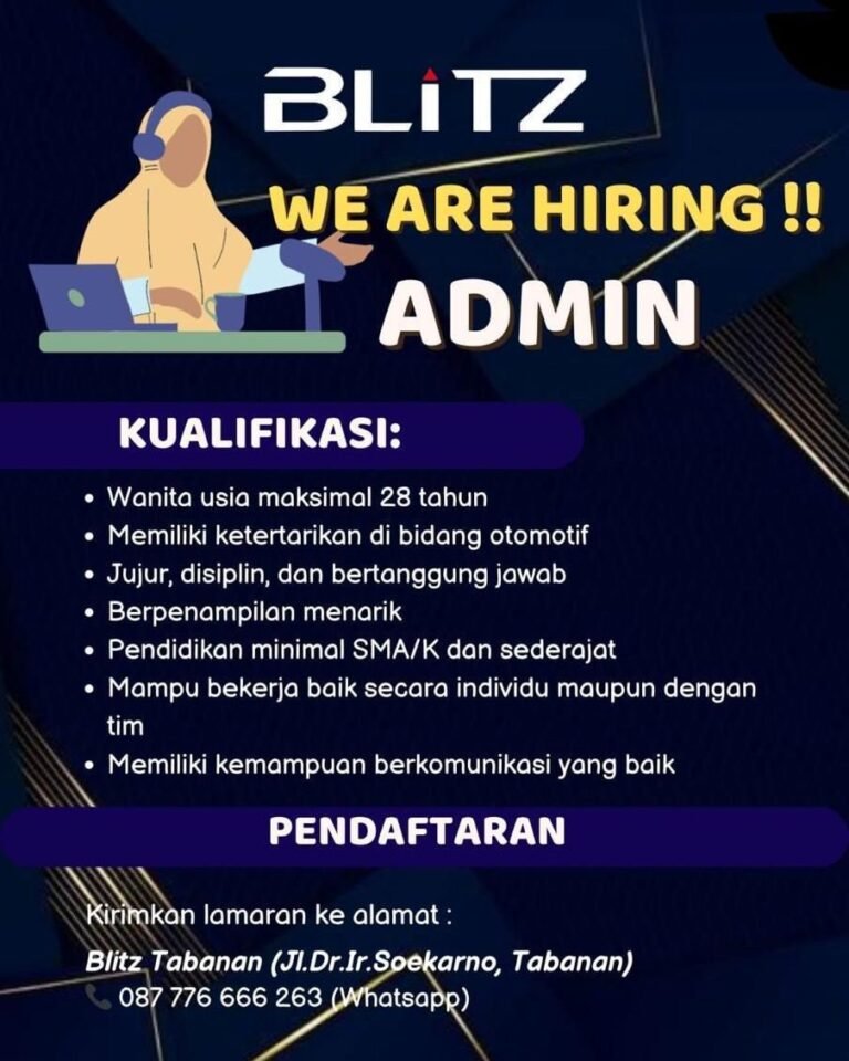 Lowongan Pekerjaan Admin di Blitz Tabanan