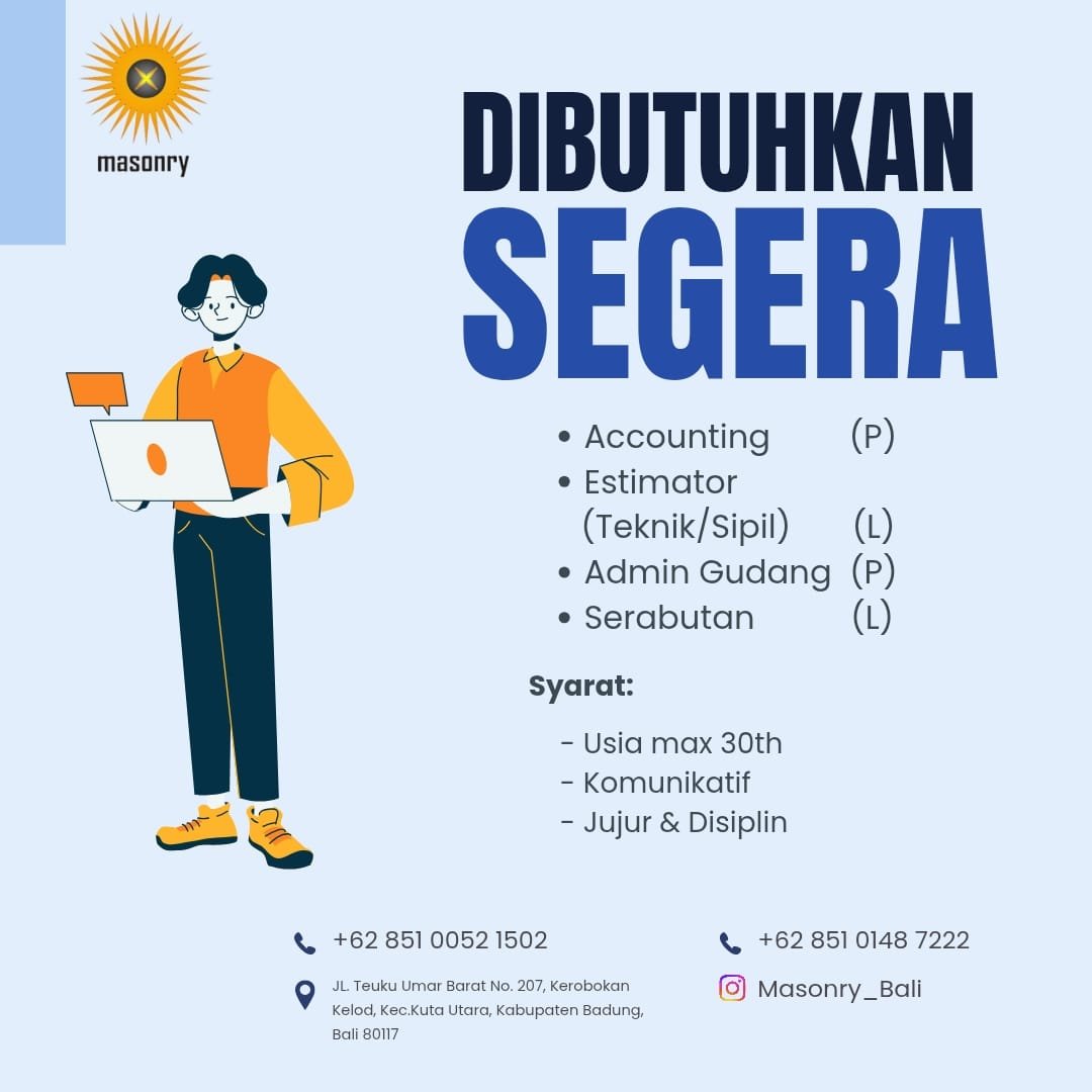 Lowongan Kerja Masonry Bali Kerobokan