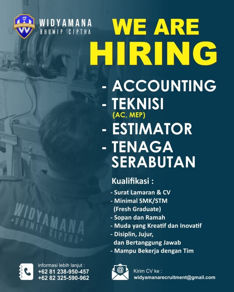Lowongan Kerja Widyamana Bhumip Ciptha