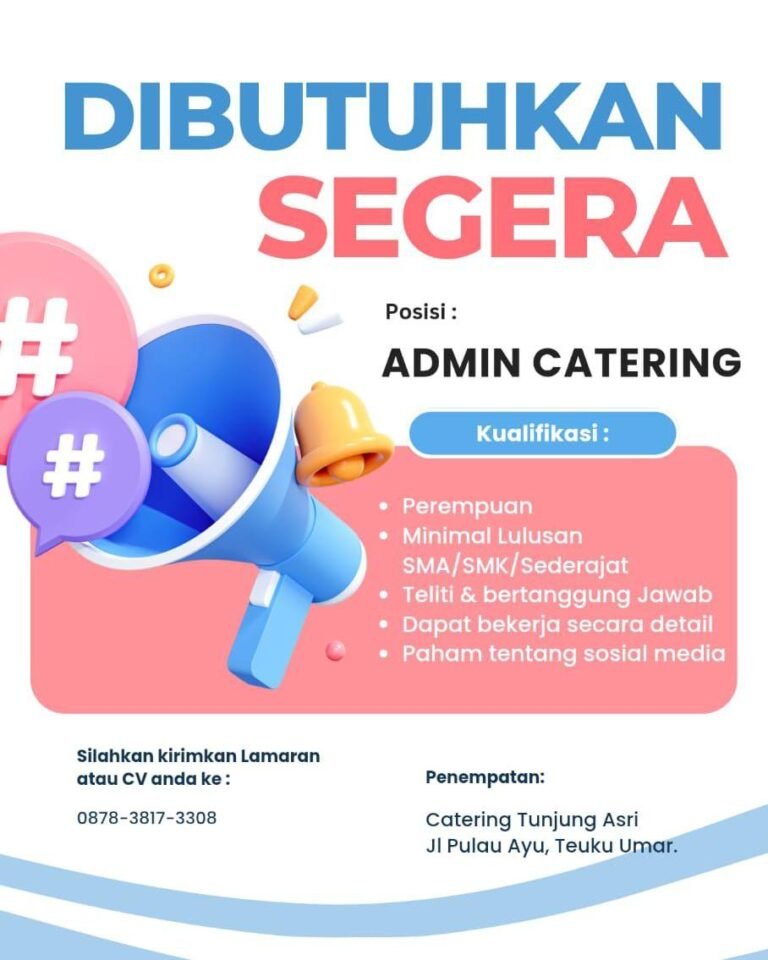 Lowongan Pekerjaan Admin Catering di Tunjung Asri Denpasar