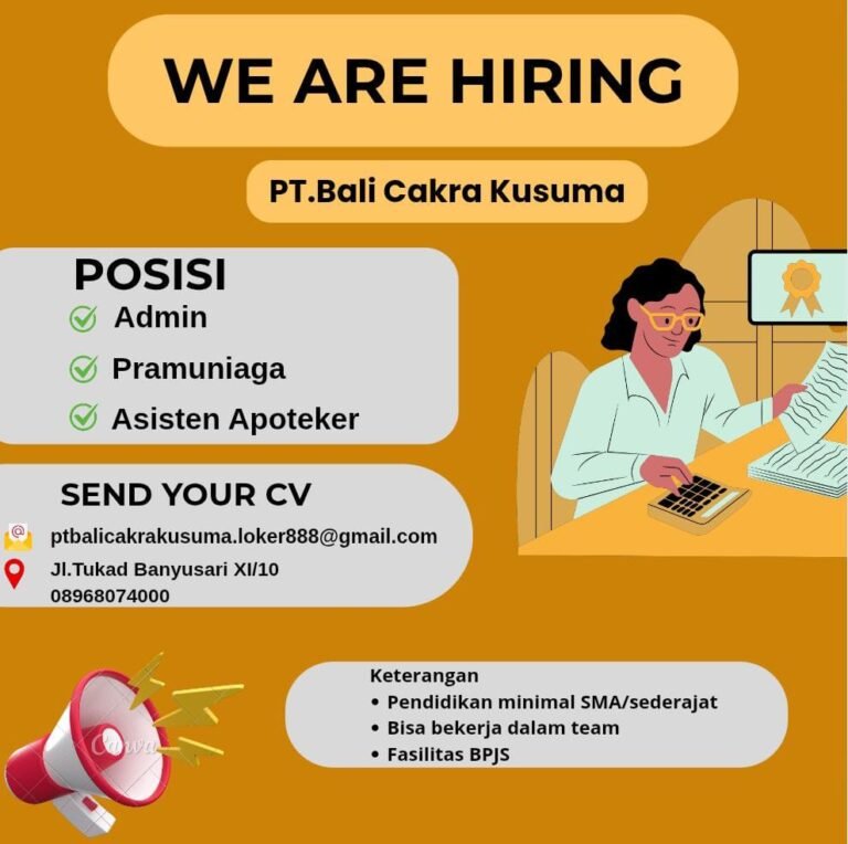 Lowongan Kerja PT Bali Cakra Kusuma Denpasar