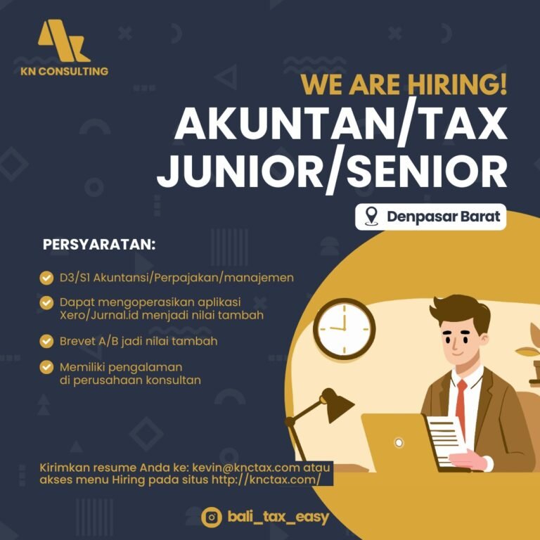 Lowongan Akuntan/Tax KN Consulting Denpasar Barat