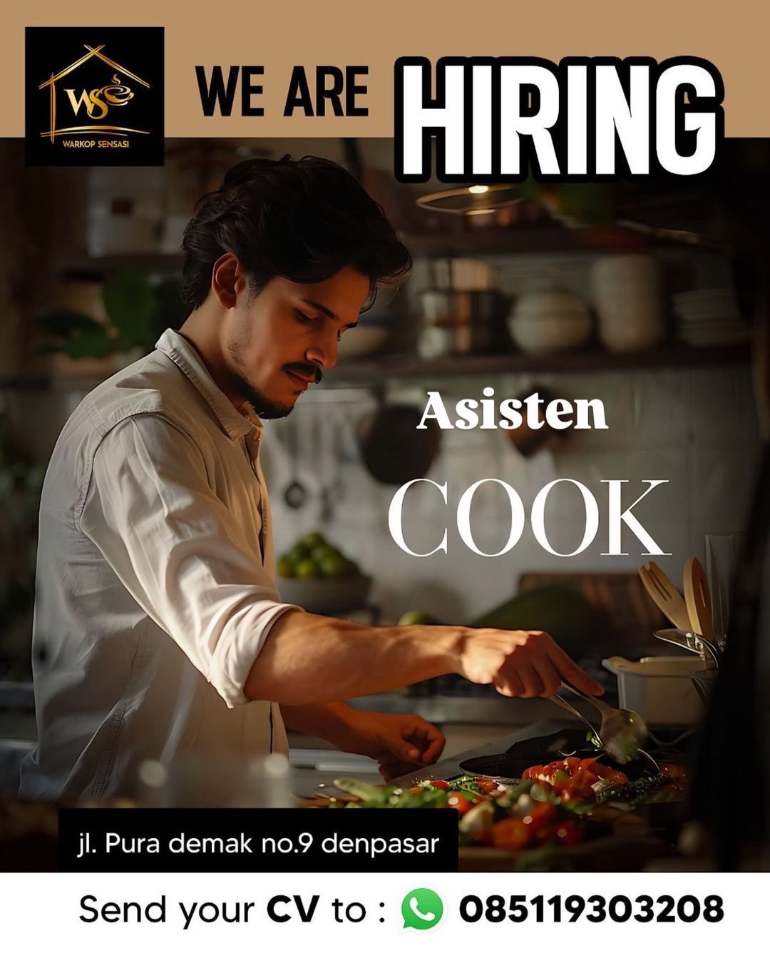 Lowongan Asisten Cook Warkop Sensasi Denpasar
