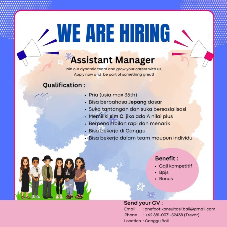 Lowongan Assistant Manager Canggu